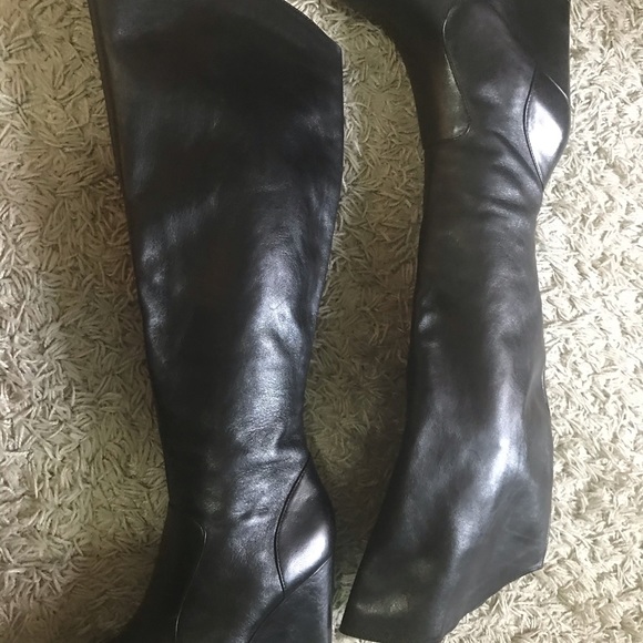 Born Crown Olana tall platform leather wedge boots - Picture 5 of 8